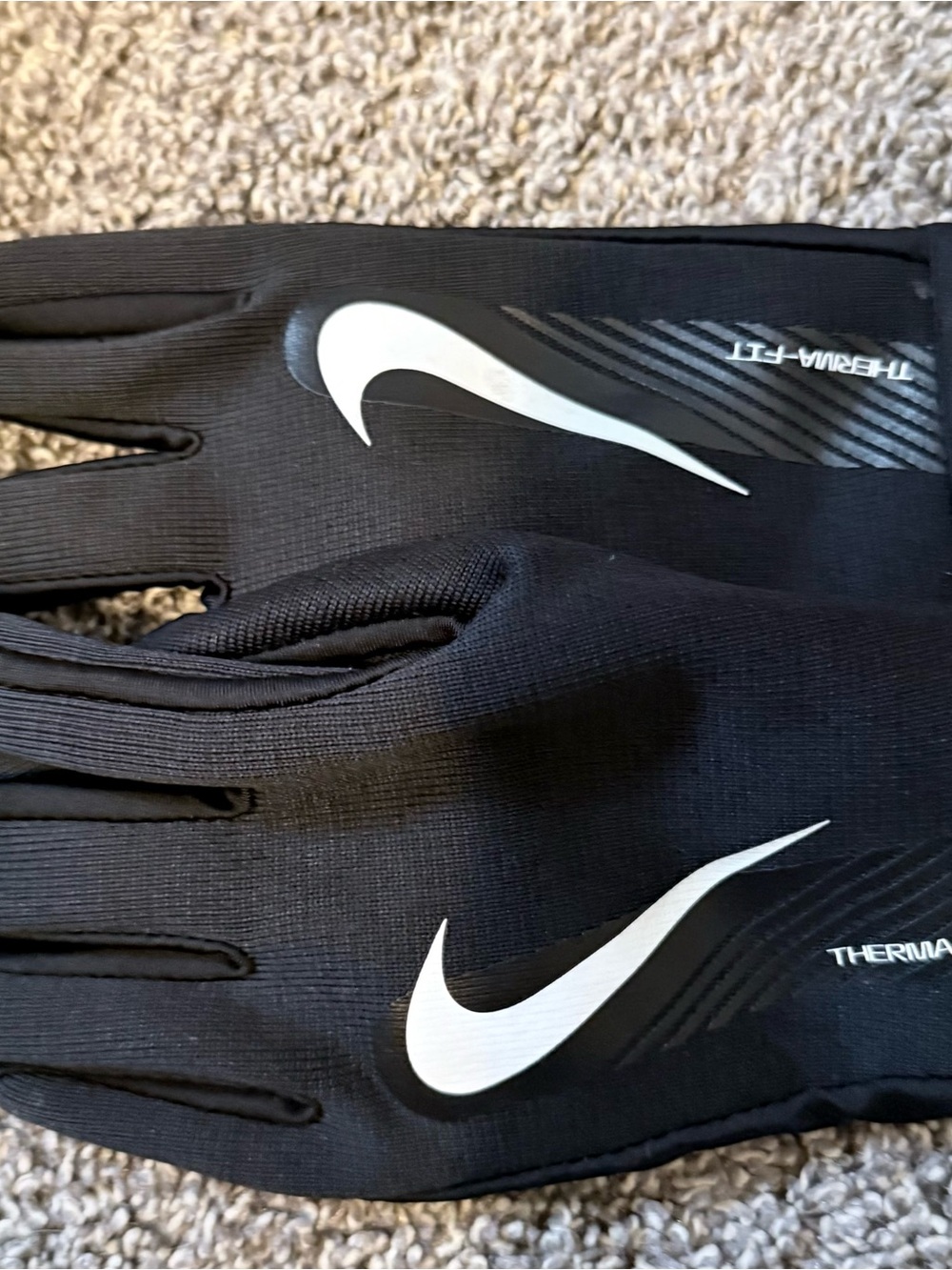 Nike Black Gloves with White Swoosh